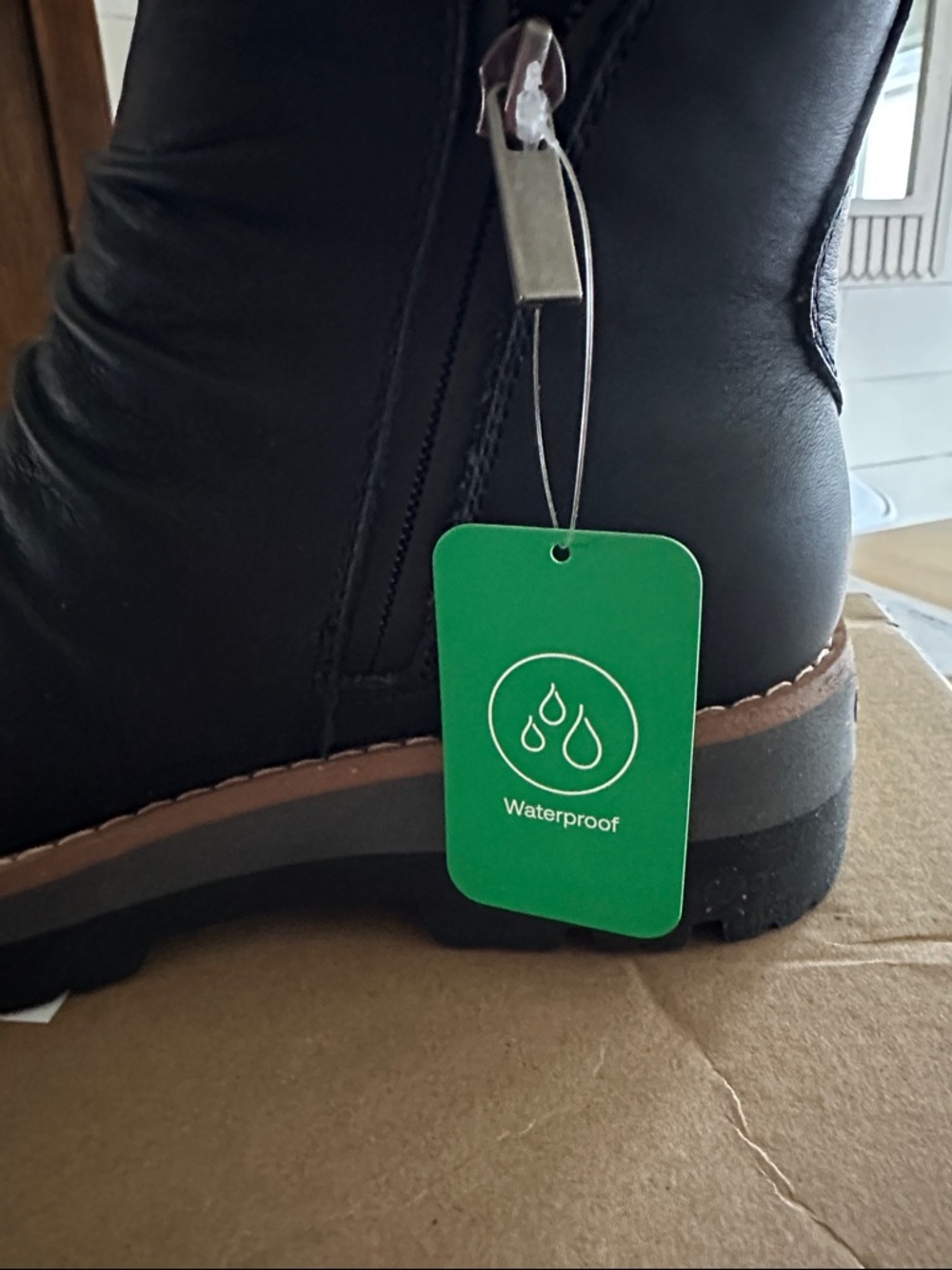 Earth Black Leather Waterproof Ankle Booties - Picture 6 of 6
